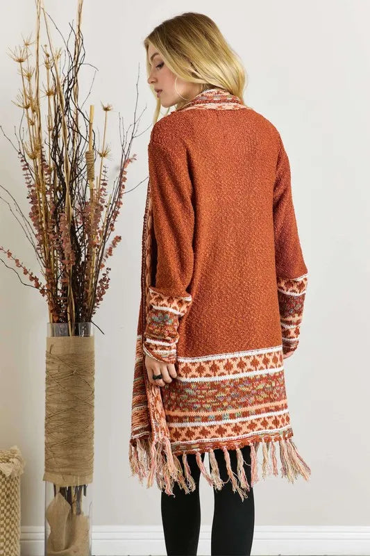 ADORA Full Size Fringe Hem Aztec Border Cardigan-Cardigan-Trendsi-[option4]-[option5]-[option6]-[option7]-[option8]-Shop-Boutique-Clothing-for-Women-Online