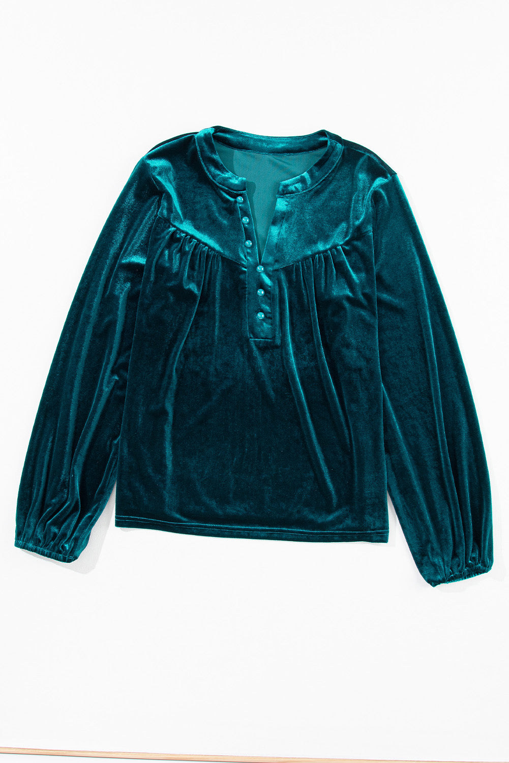 Notched Long Sleeve Velvet Top-Trendsi-[option4]-[option5]-[option6]-[option7]-[option8]-Shop-Boutique-Clothing-for-Women-Online