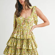 MABLE Floral Print Shoulder Tie Layered Mini Dress-Dresses-Trendsi-[option4]-[option5]-[option6]-[option7]-[option8]-Shop-Boutique-Clothing-for-Women-Online