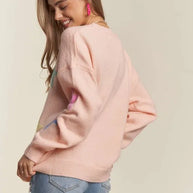 ADORA Stars Pattern Round Neck Drop Shoulder Sweater-Sweaters-Trendsi-[option4]-[option5]-[option6]-[option7]-[option8]-Shop-Boutique-Clothing-for-Women-Online