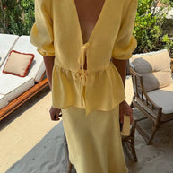 Tie Front Peplum Top and Skirt Set-Sets-Trendsi-[option4]-[option5]-[option6]-[option7]-[option8]-Shop-Boutique-Clothing-for-Women-Online