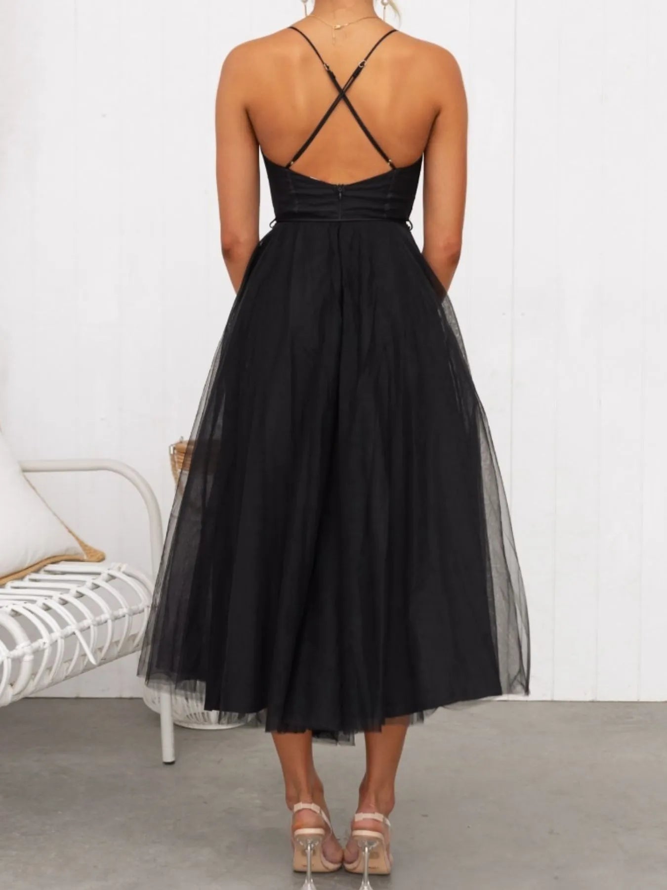 Sweetheart Neck Tulle Midi Dress-Dresses-Trendsi-[option4]-[option5]-[option6]-[option7]-[option8]-Shop-Boutique-Clothing-for-Women-Online
