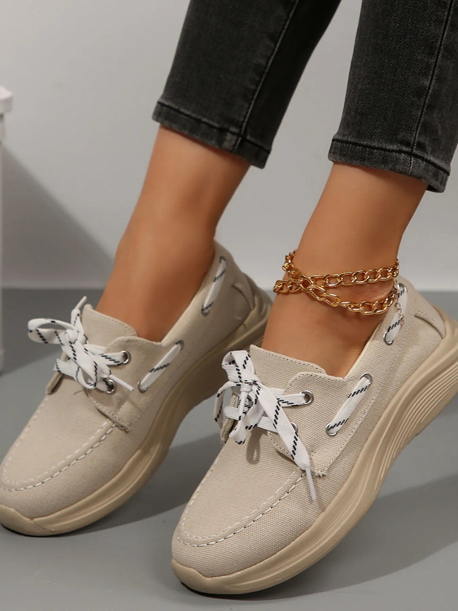 Lace Up Round Toe Sneakers-Sneakers-Trendsi-[option4]-[option5]-[option6]-[option7]-[option8]-Shop-Boutique-Clothing-for-Women-Online