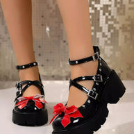 Bow Round Toe Block Heels Pumps-Shoes-Trendsi-[option4]-[option5]-[option6]-[option7]-[option8]-Shop-Boutique-Clothing-for-Women-Online