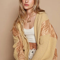 POL Quilting Patch Button Up Cable Knit Jacket-Coats & Jackets-Trendsi-[option4]-[option5]-[option6]-[option7]-[option8]-Shop-Boutique-Clothing-for-Women-Online