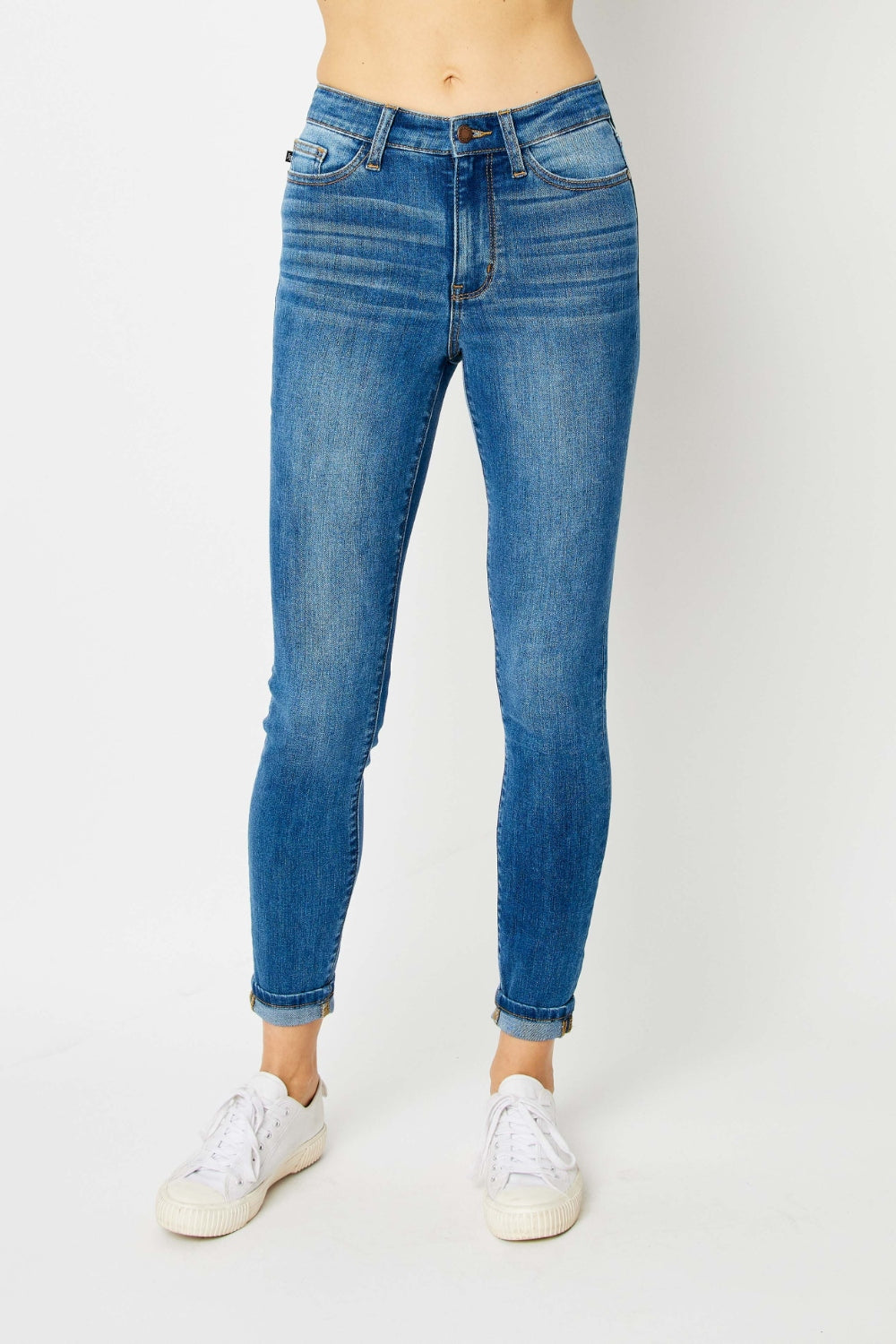 Judy Blue Cuffed Hem Skinny Jeans-Trendsi-[option4]-[option5]-[option6]-[option7]-[option8]-Shop-Boutique-Clothing-for-Women-Online