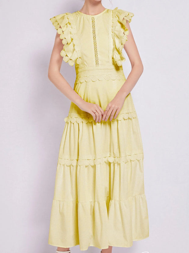 Sleeveless Ruffled Tiered Dress with Embroidered Trim-dresses-Trendsi-[option4]-[option5]-[option6]-[option7]-[option8]-Shop-Boutique-Clothing-for-Women-Online