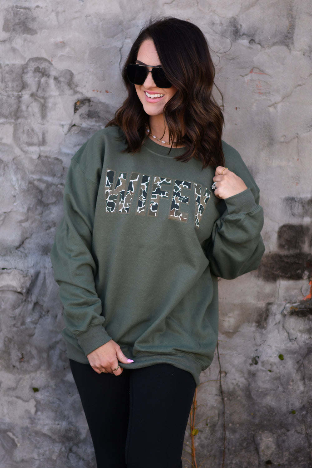 Wifey Camo Sweatshirt-P&PD Wholesale-[option4]-[option5]-[option6]-[option7]-[option8]-Shop-Boutique-Clothing-for-Women-Online