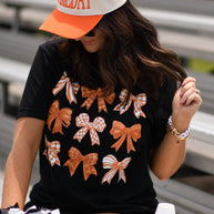 Orange and White Bows Tee-P&PD Wholesale-[option4]-[option5]-[option6]-[option7]-[option8]-Shop-Boutique-Clothing-for-Women-Online