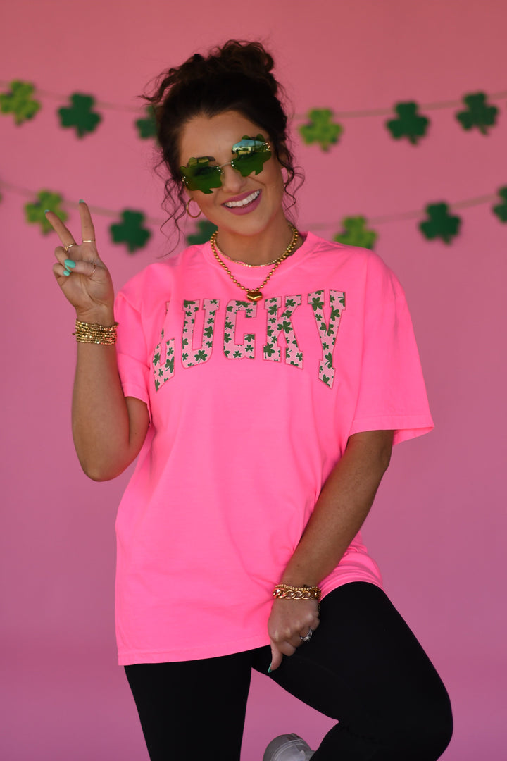 Lucky Shamrocks Tee-P&PD Wholesale-[option4]-[option5]-[option6]-[option7]-[option8]-Shop-Boutique-Clothing-for-Women-Online