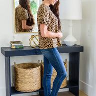 Spotted Animal Print Blouse-Womens-Ave Shops-[option4]-[option5]-[option6]-[option7]-[option8]-Shop-Boutique-Clothing-for-Women-Online