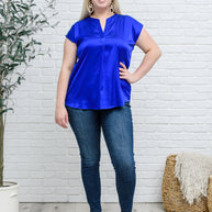 Isn't it Ironic Shirt in Blue-Womens-Ave Shops-[option4]-[option5]-[option6]-[option7]-[option8]-Shop-Boutique-Clothing-for-Women-Online