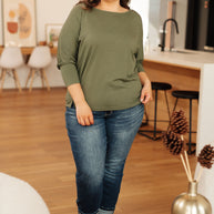 A Day Together Long Sleeve Top in Olive-Tops-Ave Shops-[option4]-[option5]-[option6]-[option7]-[option8]-Shop-Boutique-Clothing-for-Women-Online