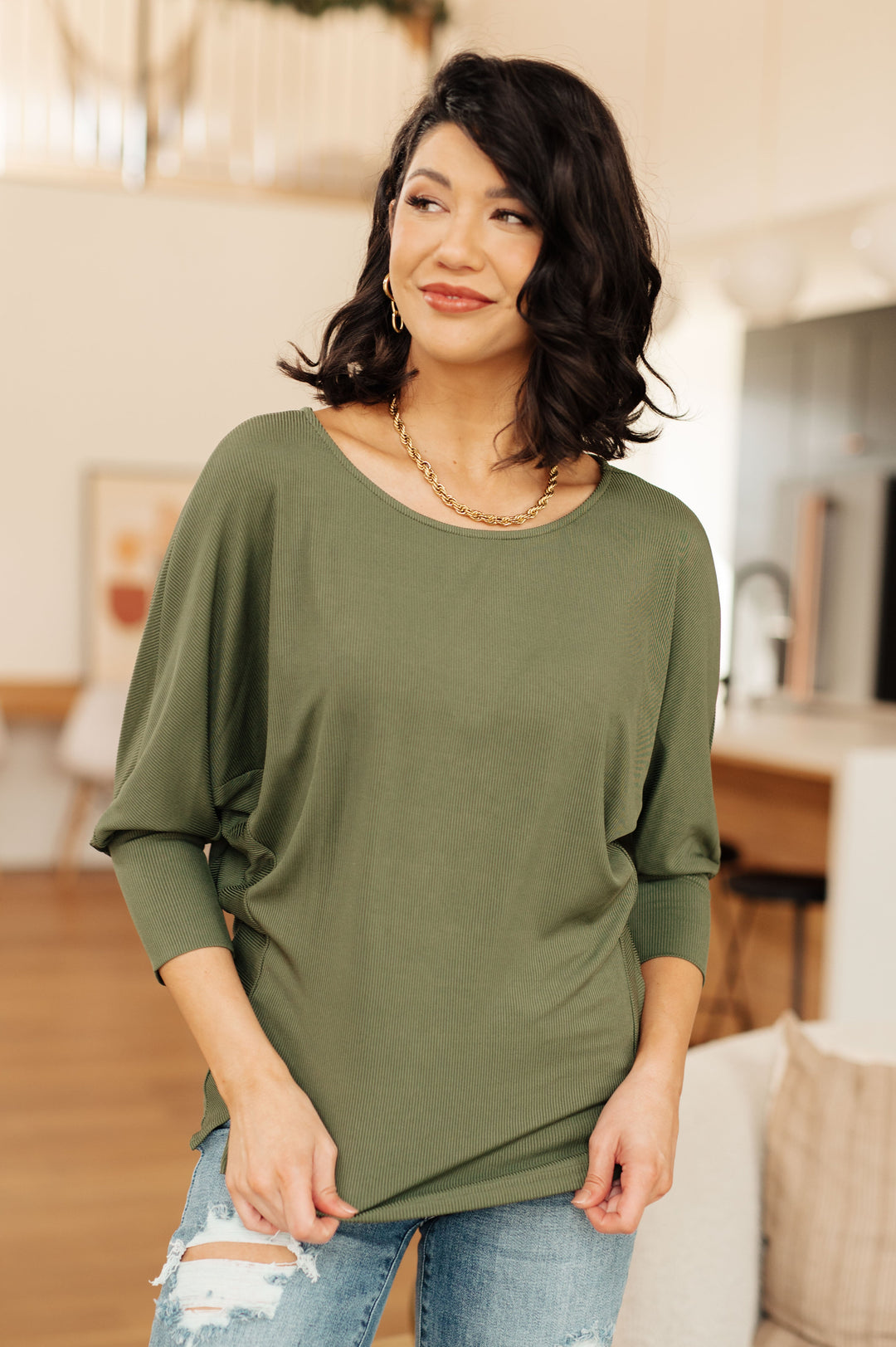 A Day Together Long Sleeve Top in Olive-Tops-Ave Shops-[option4]-[option5]-[option6]-[option7]-[option8]-Shop-Boutique-Clothing-for-Women-Online