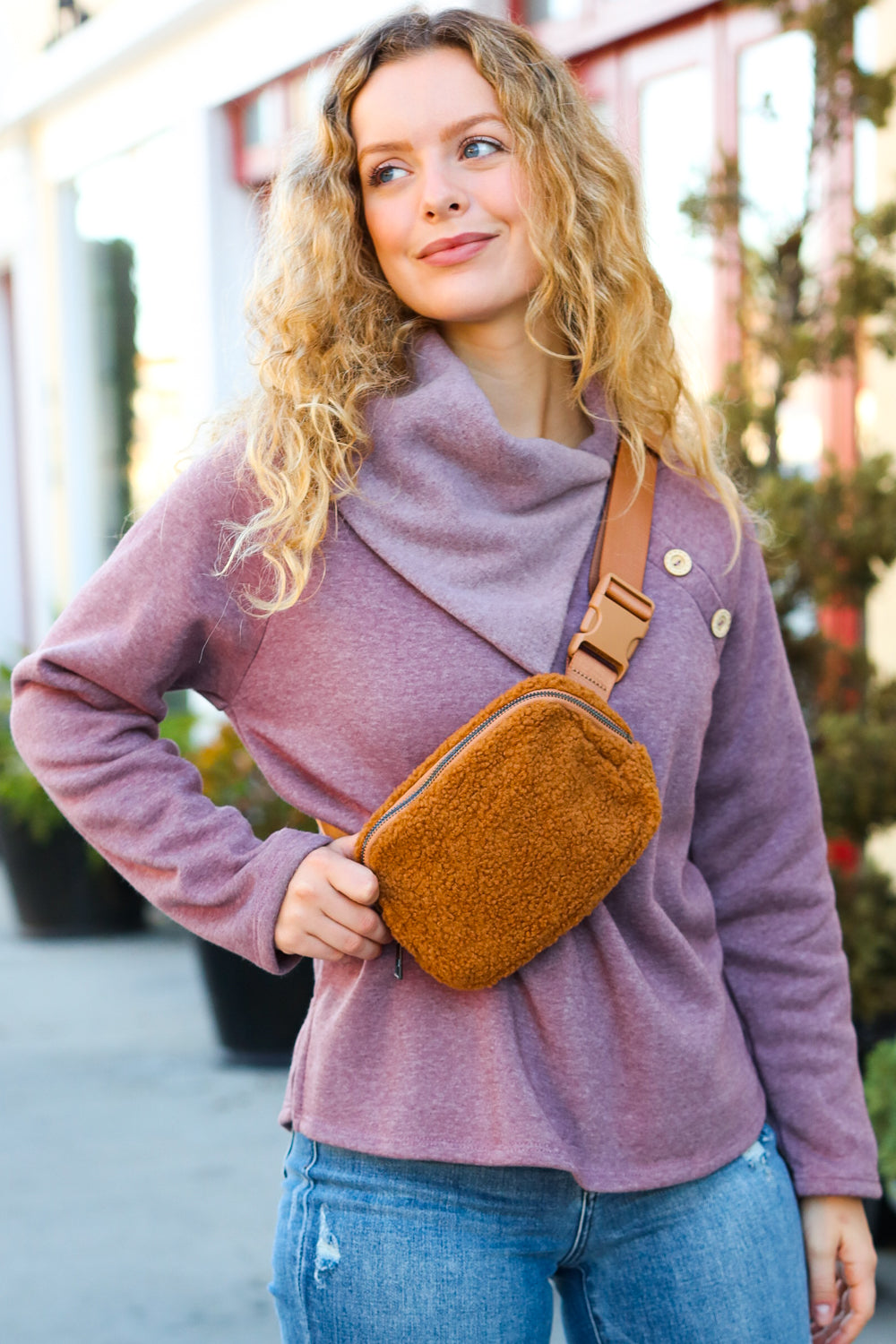 Maple Brown Sherpa Crossbody Sling Bag-ICON-One Size Fits All-[option4]-[option5]-[option6]-[option7]-[option8]-Shop-Boutique-Clothing-for-Women-Online