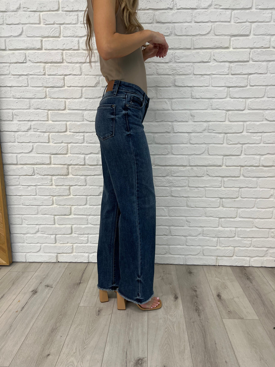 Judy Blue Addie Mid Rise Vintage Wash Wide Leg Jeans-Womens-Ave Shops-[option4]-[option5]-[option6]-[option7]-[option8]-Shop-Boutique-Clothing-for-Women-Online