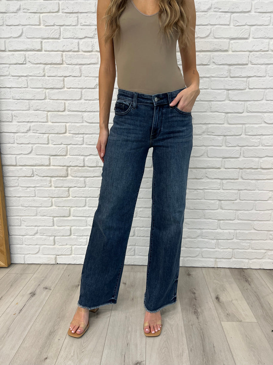 Judy Blue Addie Mid Rise Vintage Wash Wide Leg Jeans-Womens-Ave Shops-[option4]-[option5]-[option6]-[option7]-[option8]-Shop-Boutique-Clothing-for-Women-Online