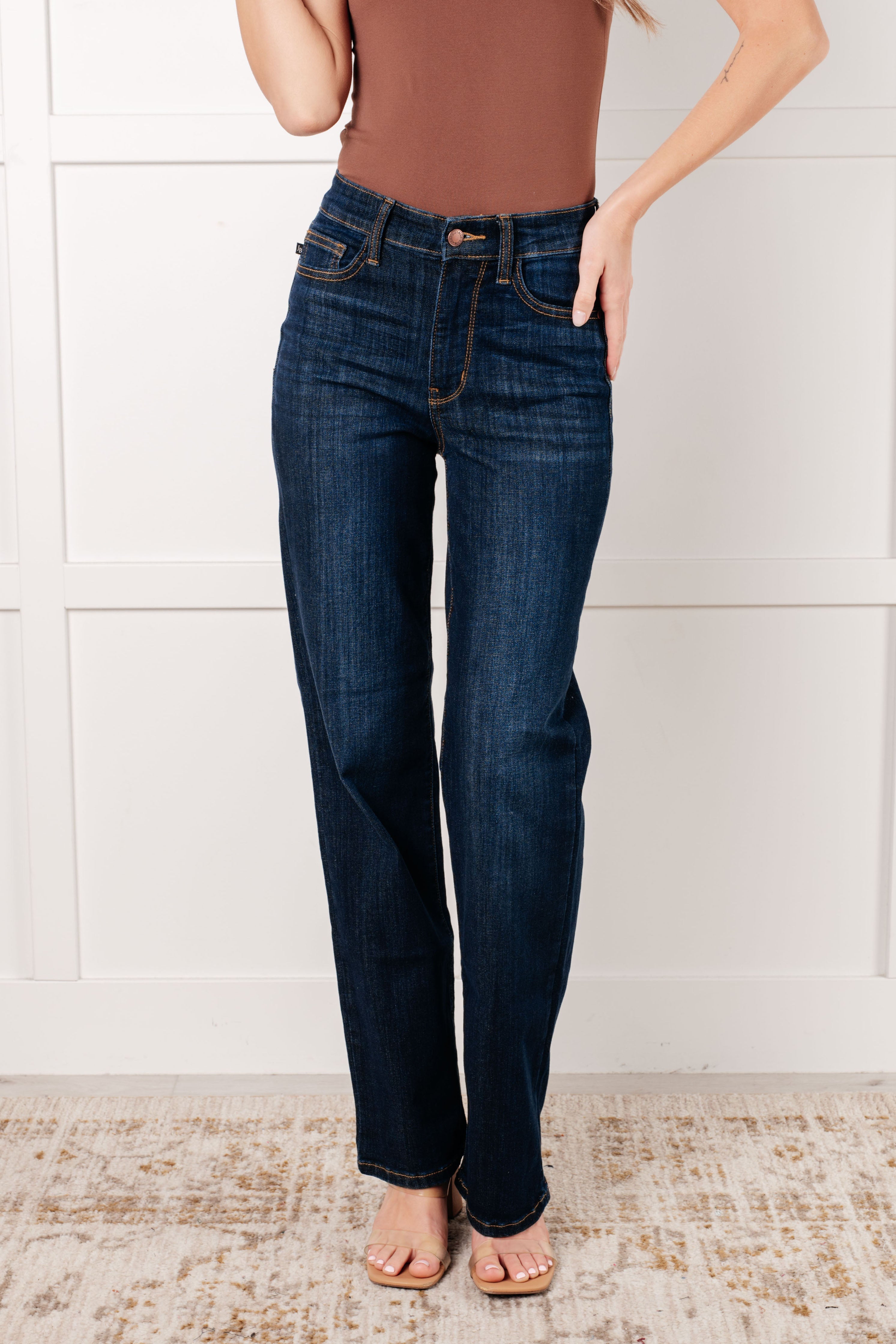 Judy Blue Alaina High Rise Classic Straight Jeans-Denim-Ave Shops-[option4]-[option5]-[option6]-[option7]-[option8]-Shop-Boutique-Clothing-for-Women-Online