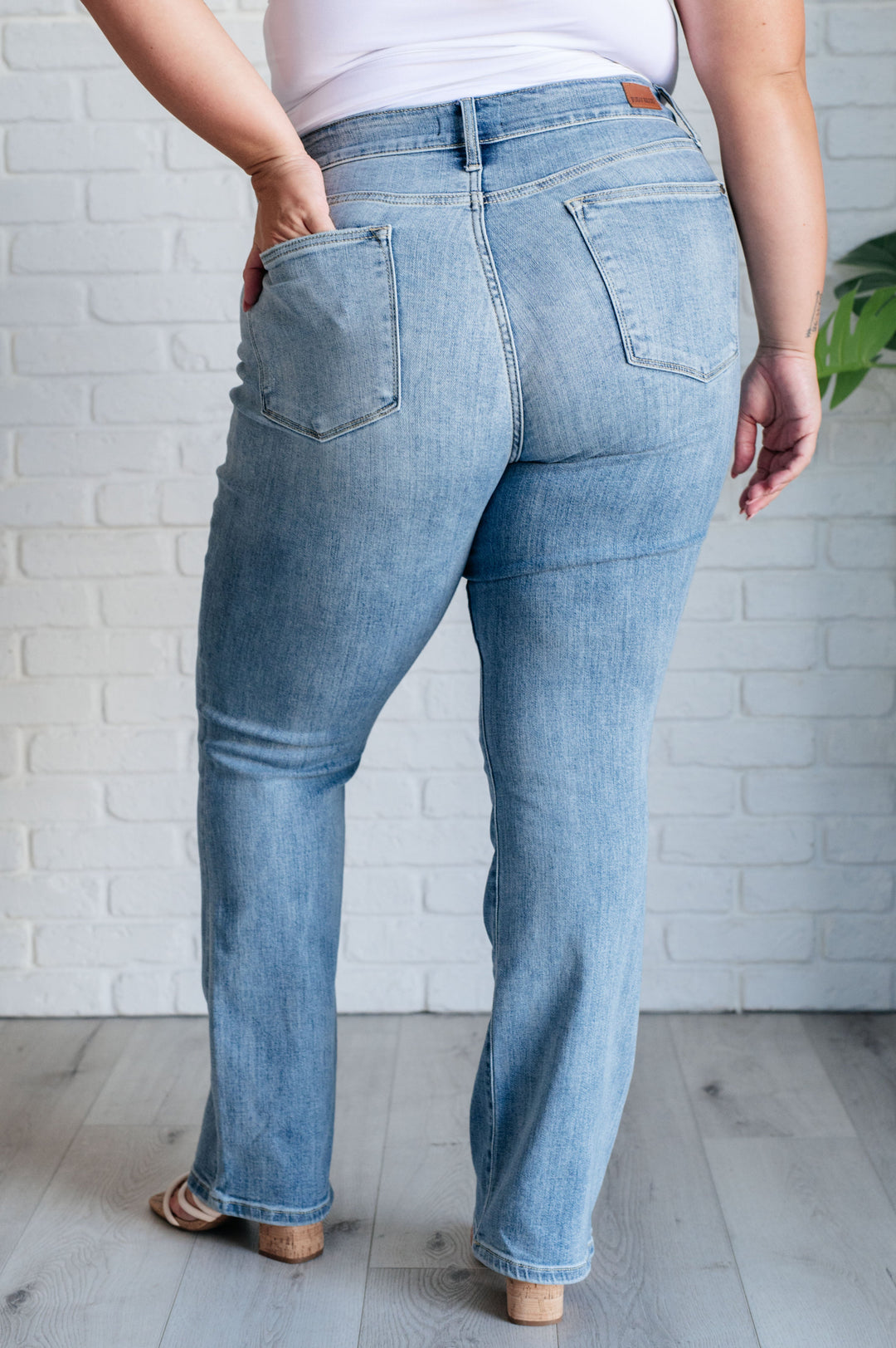 Judy Blue Alana Mid Rise Clean Bootcut Jeans-Womens-Ave Shops-[option4]-[option5]-[option6]-[option7]-[option8]-Shop-Boutique-Clothing-for-Women-Online