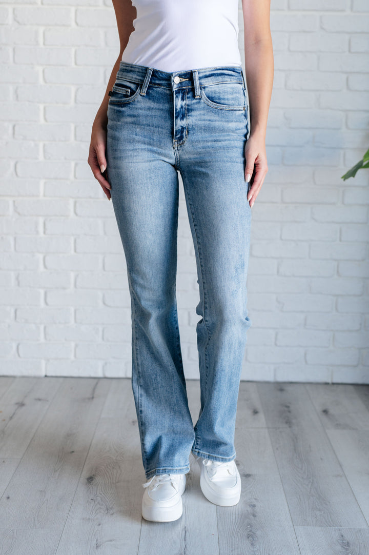 Judy Blue Alana Mid Rise Clean Bootcut Jeans-Womens-Ave Shops-[option4]-[option5]-[option6]-[option7]-[option8]-Shop-Boutique-Clothing-for-Women-Online