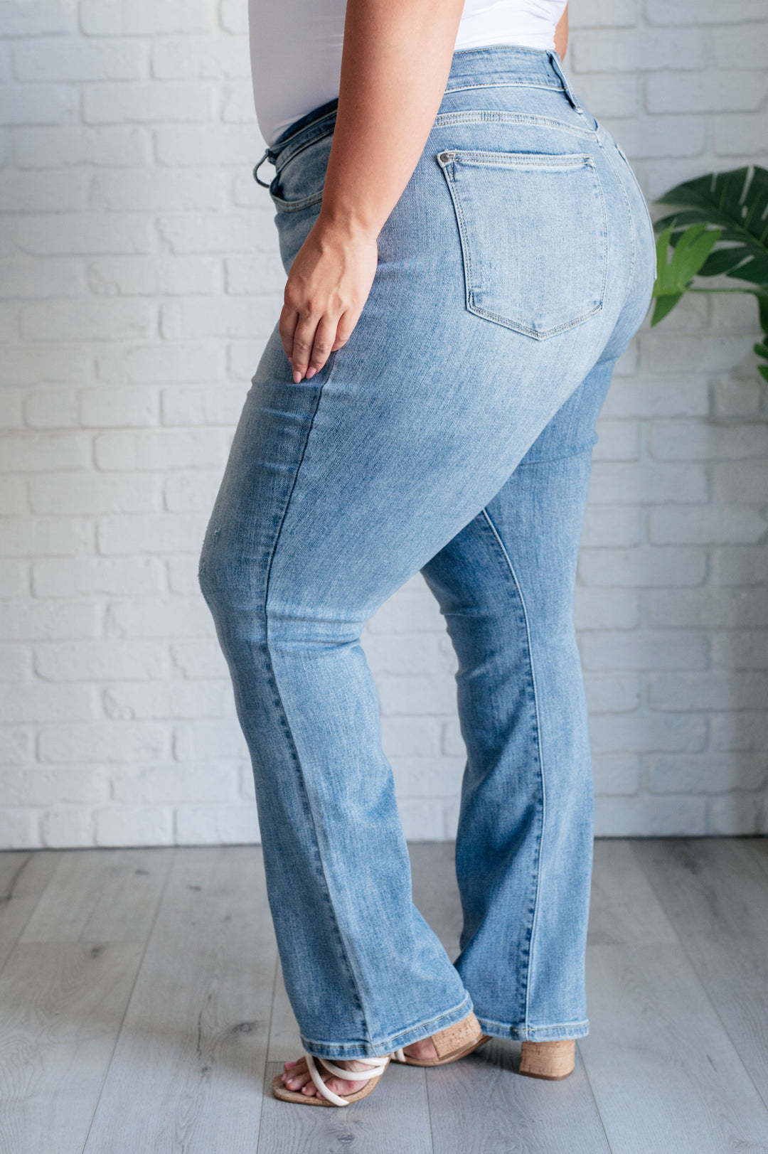 Judy Blue Alana Mid Rise Clean Bootcut Jeans-Womens-Ave Shops-[option4]-[option5]-[option6]-[option7]-[option8]-Shop-Boutique-Clothing-for-Women-Online