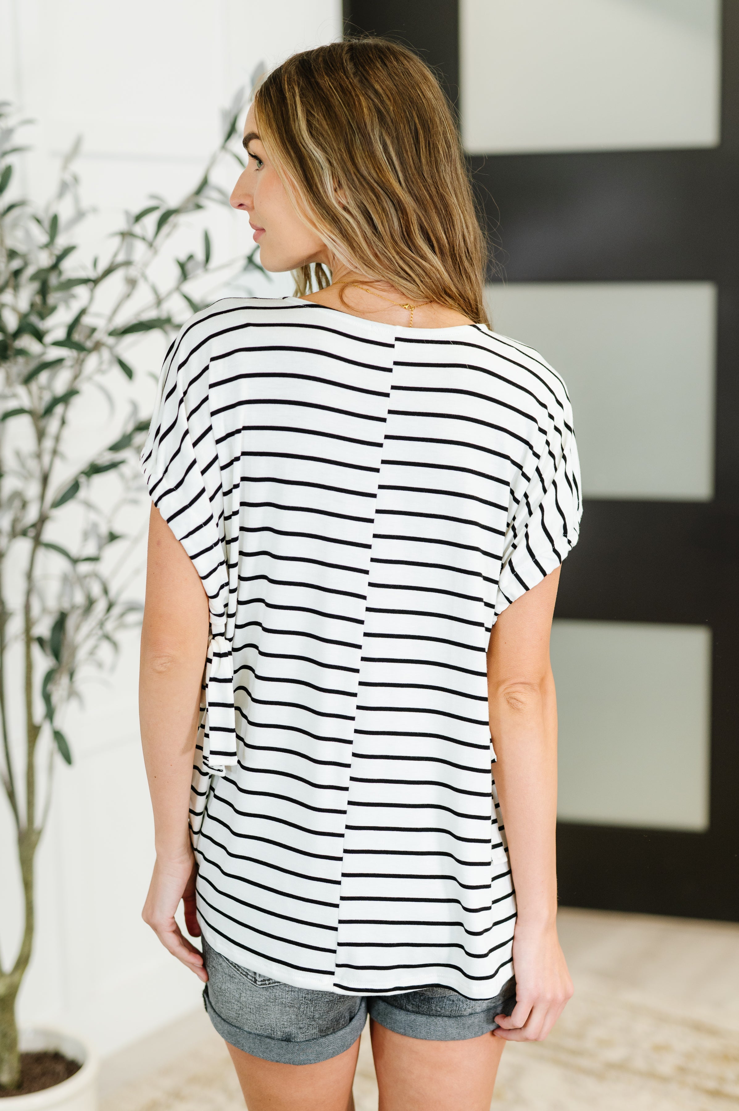 All Lined Up Dolman Sleeve Top in Black Ivory-Womens-Ave Shops-[option4]-[option5]-[option6]-[option7]-[option8]-Shop-Boutique-Clothing-for-Women-Online