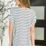 All Lined Up Dolman Sleeve Top in Black Ivory-Womens-Ave Shops-[option4]-[option5]-[option6]-[option7]-[option8]-Shop-Boutique-Clothing-for-Women-Online