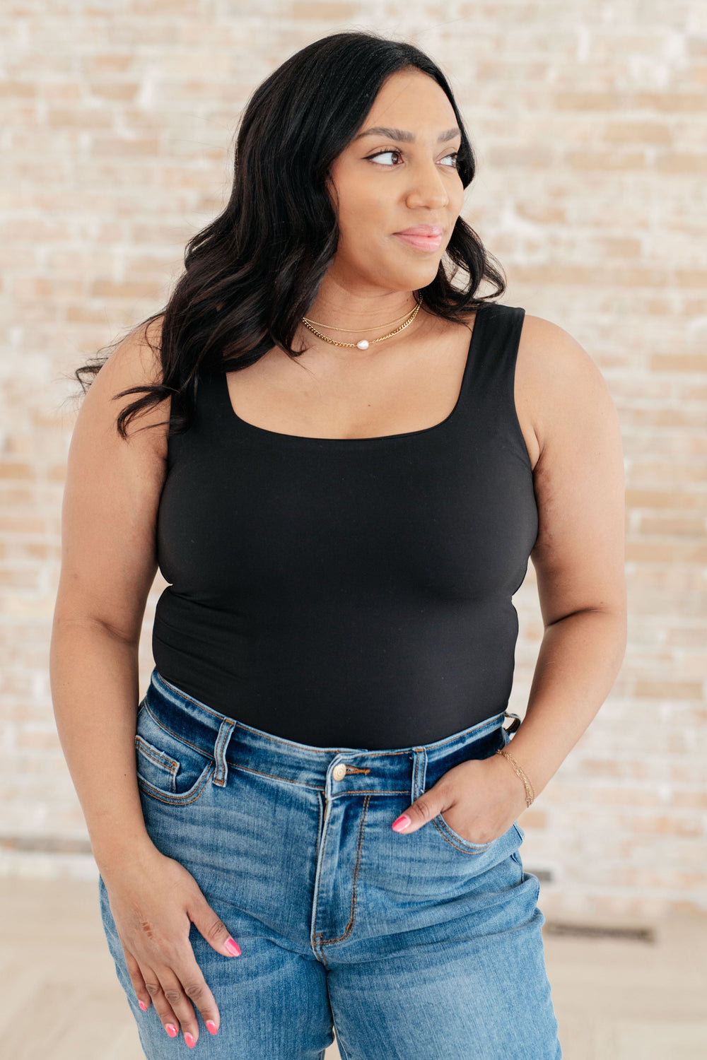 Always Right Square Neck Tank in Black-Athleisure-The Bee Chic Boutique-[option4]-[option5]-[option6]-[option7]-[option8]-Shop-Boutique-Clothing-for-Women-Online