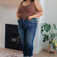 Judy Blue Amber Cuffed Slim Fit Dark Wash Jeans-Womens-Ave Shops-[option4]-[option5]-[option6]-[option7]-[option8]-Shop-Boutique-Clothing-for-Women-Online