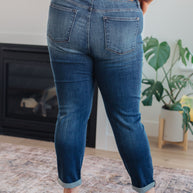 Judy Blue Amber Cuffed Slim Fit Dark Wash Jeans-Womens-Ave Shops-[option4]-[option5]-[option6]-[option7]-[option8]-Shop-Boutique-Clothing-for-Women-Online