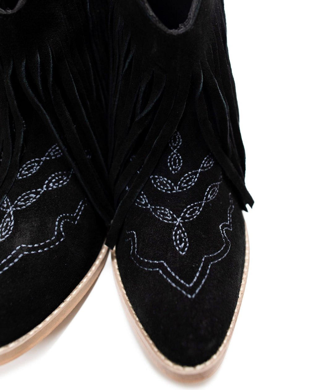 Amos Fringe Ankle Bootie in Black Suede-Shoes-Ave Shops-[option4]-[option5]-[option6]-[option7]-[option8]-Shop-Boutique-Clothing-for-Women-Online