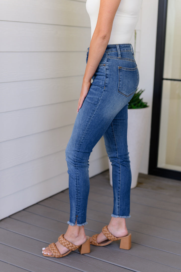 Judy Blue Amy High Rise Control Top Side Slit Skinny Jeans-Denim-Ave Shops-[option4]-[option5]-[option6]-[option7]-[option8]-Shop-Boutique-Clothing-for-Women-Online