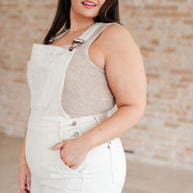 Anna High Rise Garment Dyed Cutoff Shortalls in Ecru-Denim-Ave Shops-[option4]-[option5]-[option6]-[option7]-[option8]-Shop-Boutique-Clothing-for-Women-Online