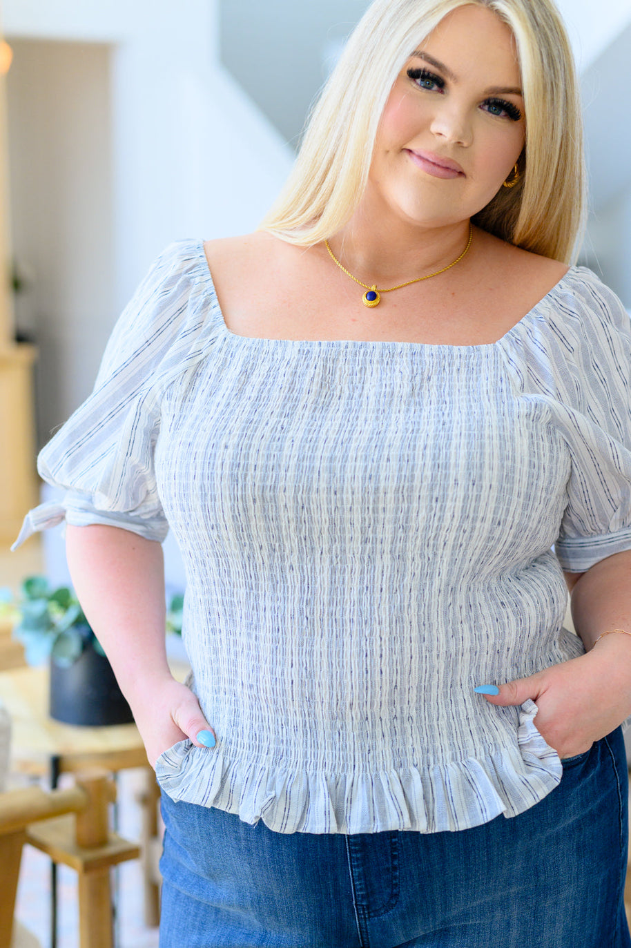 Anticipating More Smocked Blouse-Tops-Ave Shops-[option4]-[option5]-[option6]-[option7]-[option8]-Shop-Boutique-Clothing-for-Women-Online