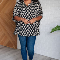 Art Deco Button Up Blouse-Tops-Ave Shops-[option4]-[option5]-[option6]-[option7]-[option8]-Shop-Boutique-Clothing-for-Women-Online