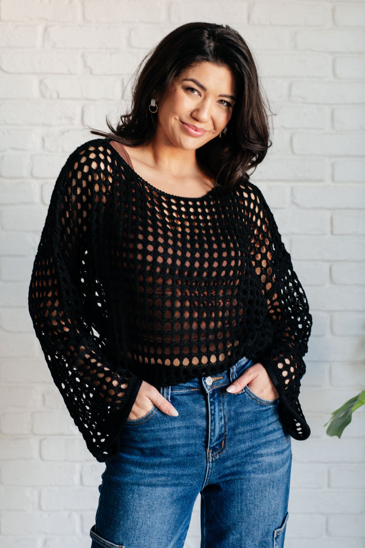 Ask Anyway Fishnet Sweater-Tops-Ave Shops-[option4]-[option5]-[option6]-[option7]-[option8]-Shop-Boutique-Clothing-for-Women-Online