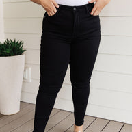 Judy Blue Audrey High Rise Control Top Classic Skinny Jeans in Black-Denim-Ave Shops-[option4]-[option5]-[option6]-[option7]-[option8]-Shop-Boutique-Clothing-for-Women-Online