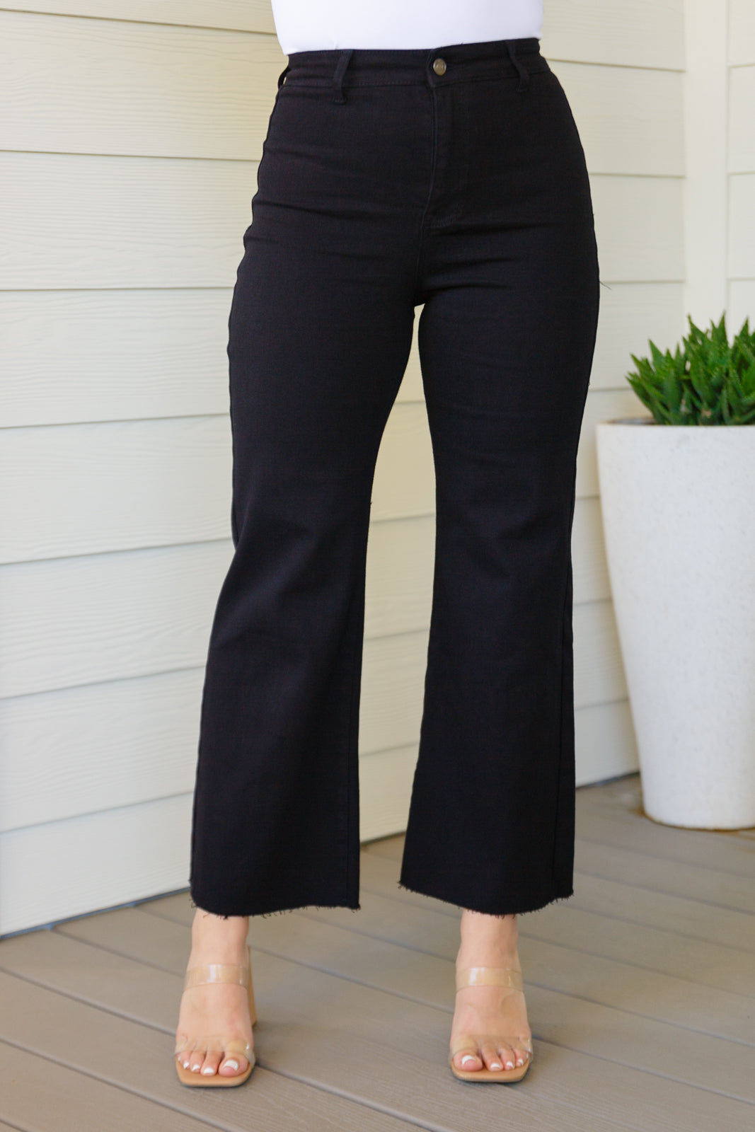 August High Rise Wide Leg Crop Jeans in Black-Denim-Ave Shops-[option4]-[option5]-[option6]-[option7]-[option8]-Shop-Boutique-Clothing-for-Women-Online