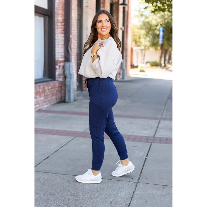 The Nora Navy Joggers - Luxe Leggings by Julia Rose®-JuliaRoseWholesale-[option4]-[option5]-[option6]-[option7]-[option8]-Shop-Boutique-Clothing-for-Women-Online