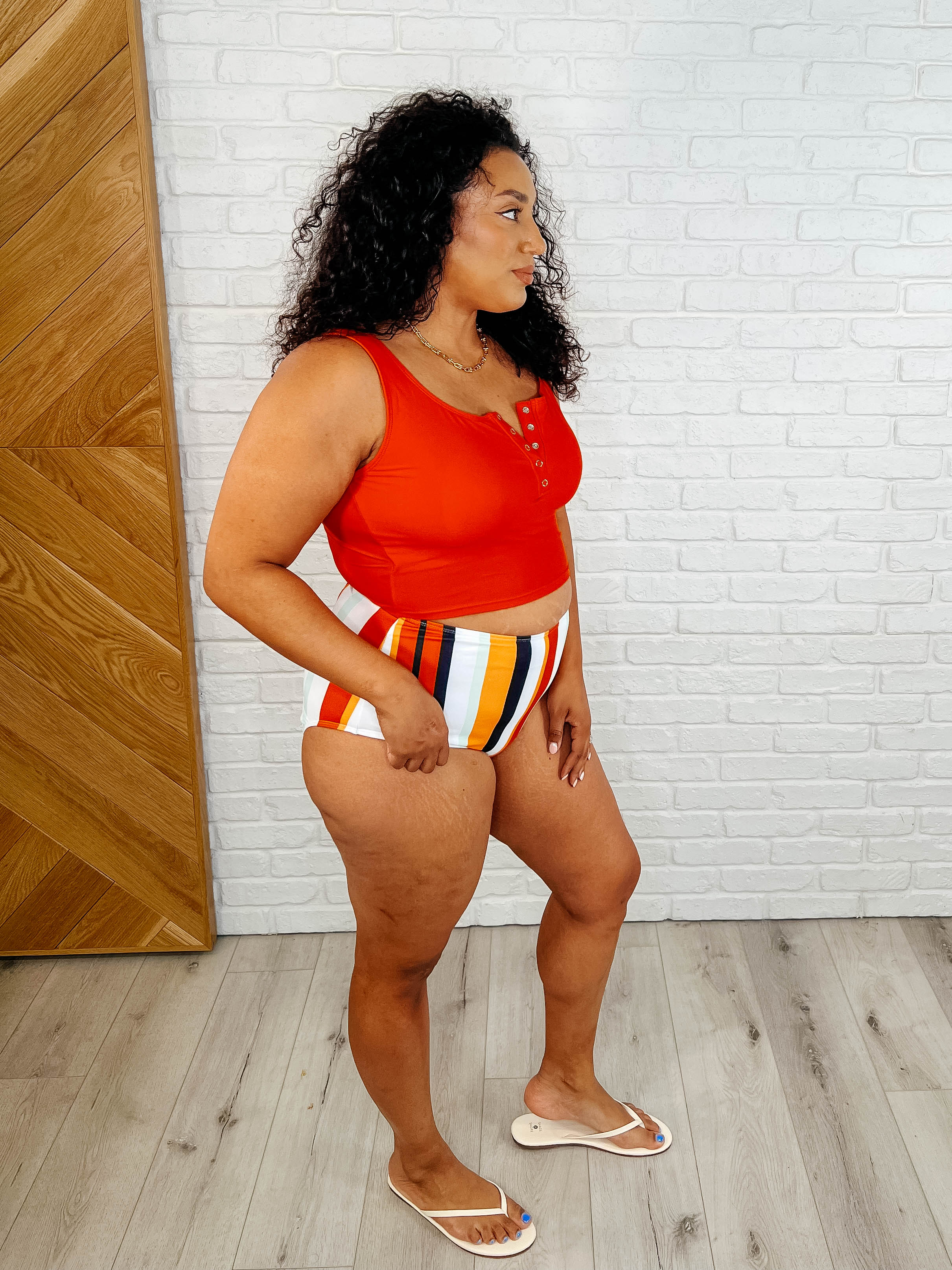 Bermuda Snap Up Swim Top in Red-Swimwear-Ave Shops-[option4]-[option5]-[option6]-[option7]-[option8]-Shop-Boutique-Clothing-for-Women-Online