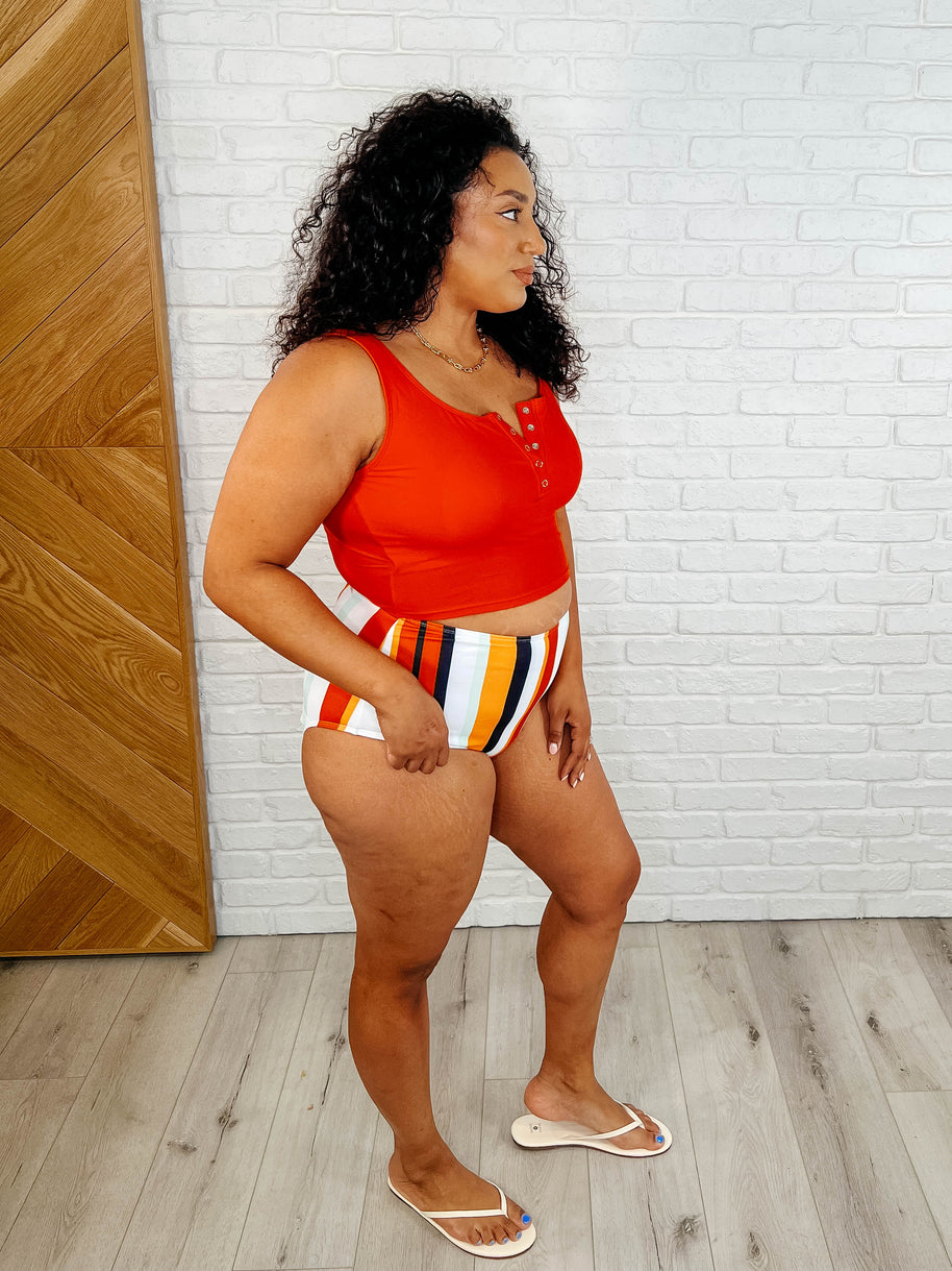 Bermuda Snap Up Swim Top in Red-Swimwear-Ave Shops-[option4]-[option5]-[option6]-[option7]-[option8]-Shop-Boutique-Clothing-for-Women-Online