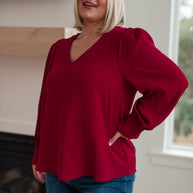 Back in Business V-Neck Blouse-Blouses-Ave Shops-[option4]-[option5]-[option6]-[option7]-[option8]-Shop-Boutique-Clothing-for-Women-Online