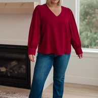 Back in Business V-Neck Blouse-Blouses-Ave Shops-[option4]-[option5]-[option6]-[option7]-[option8]-Shop-Boutique-Clothing-for-Women-Online