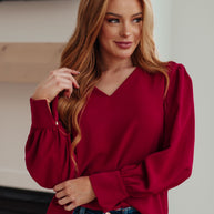 Back in Business V-Neck Blouse-Blouses-Ave Shops-[option4]-[option5]-[option6]-[option7]-[option8]-Shop-Boutique-Clothing-for-Women-Online
