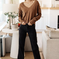 Back to Life V-Neck Sweater in Mocha-Tops-Ave Shops-[option4]-[option5]-[option6]-[option7]-[option8]-Shop-Boutique-Clothing-for-Women-Online
