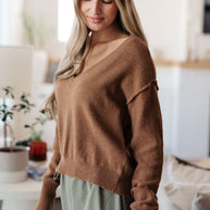 Back to Life V-Neck Sweater in Mocha-Tops-Ave Shops-[option4]-[option5]-[option6]-[option7]-[option8]-Shop-Boutique-Clothing-for-Women-Online