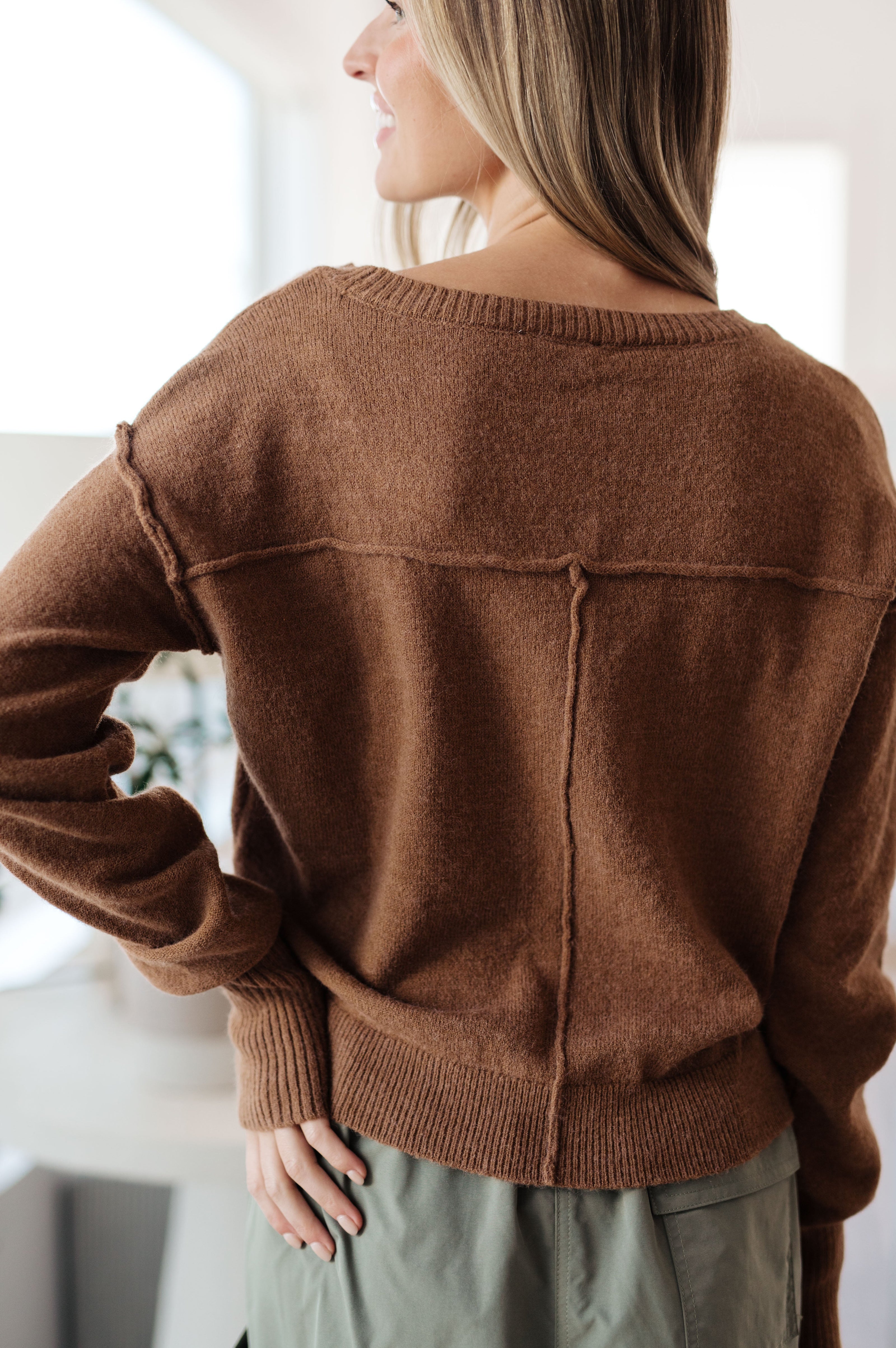 Back to Life V-Neck Sweater in Mocha-Tops-Ave Shops-[option4]-[option5]-[option6]-[option7]-[option8]-Shop-Boutique-Clothing-for-Women-Online