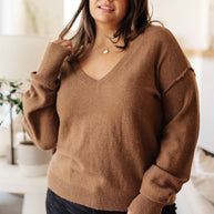 Back to Life V-Neck Sweater in Mocha-Tops-Ave Shops-[option4]-[option5]-[option6]-[option7]-[option8]-Shop-Boutique-Clothing-for-Women-Online