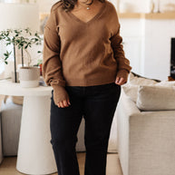 Back to Life V-Neck Sweater in Mocha-Tops-Ave Shops-[option4]-[option5]-[option6]-[option7]-[option8]-Shop-Boutique-Clothing-for-Women-Online