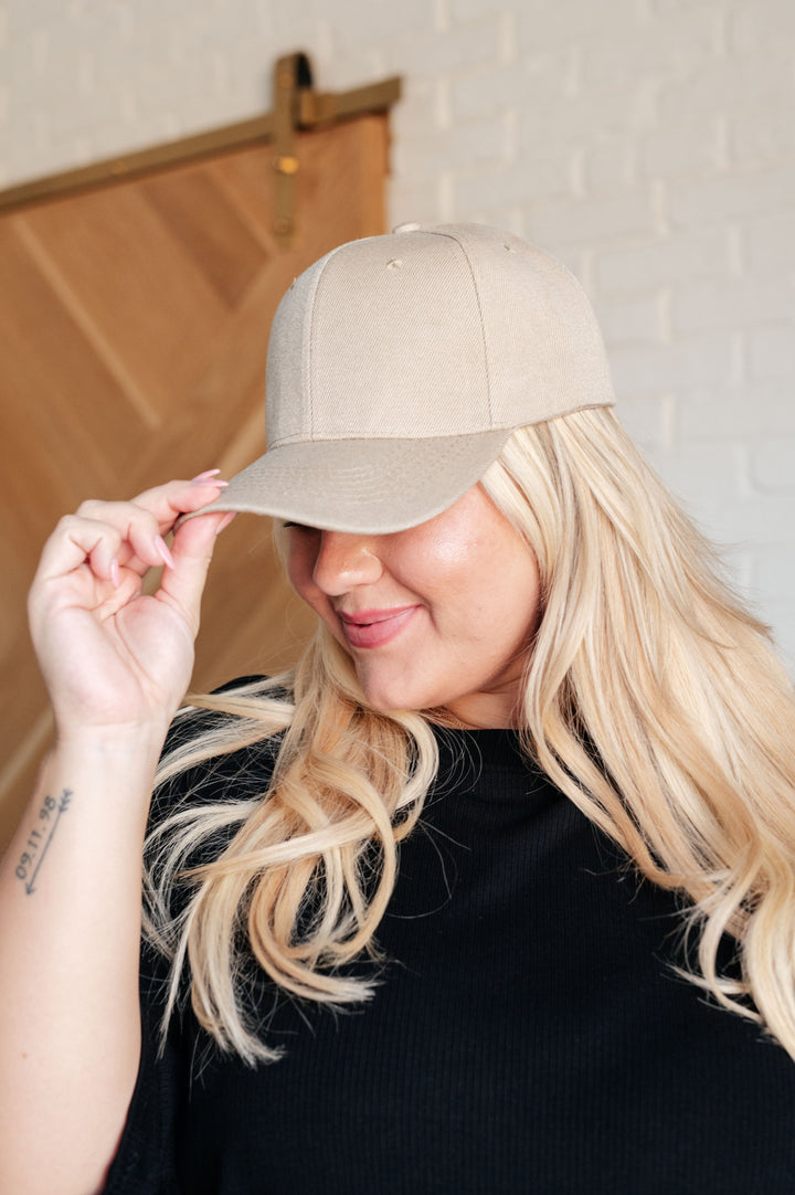 Basic Babe Ball Cap in Khaki-Accessories-Ave Shops-OS-[option4]-[option5]-[option6]-[option7]-[option8]-Shop-Boutique-Clothing-for-Women-Online